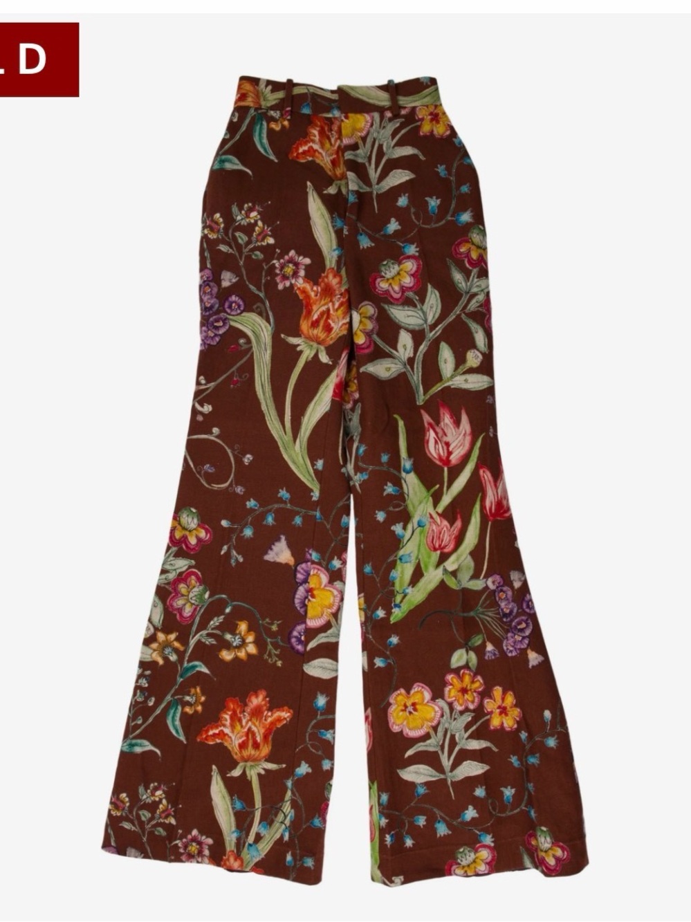 Floral Wide-Leg Pants in Brown